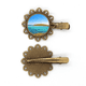 thumbnail image 1 of Agua de mar isla ciencia naturaleza foto Tocado de pieza de pelo de horquilla de flor de metal vintage, 1 of 3