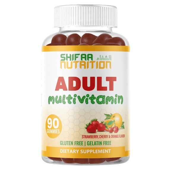 SHIFAA NUTRITION Halal Multivitamins for Adults | 90 Gummies, 45 Days Supply w/ All Essential Vitamins | Vegetarian, NON-GMO, Gluten, Gelatin, Peanuts Free