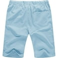 thumbnail image 2 of Iceglad Men's Linen Casual Classic Fit Short Drawstring Summer Beach Shorts, 2 of 7