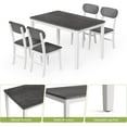 thumbnail image 6 of Tribesigns Modern 5-Piece Dining Table Set for 4, Wooden Kitchen Table with Solid Wood Legs and 4 Chairs, Grey & White, 6 of 7