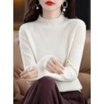 thumbnail image 1 of Chandail en Cachemire 100 % Laine pour Femmes Chandail Tricoté Col Manches Vêtements Chauds Hauts, 1 of 5