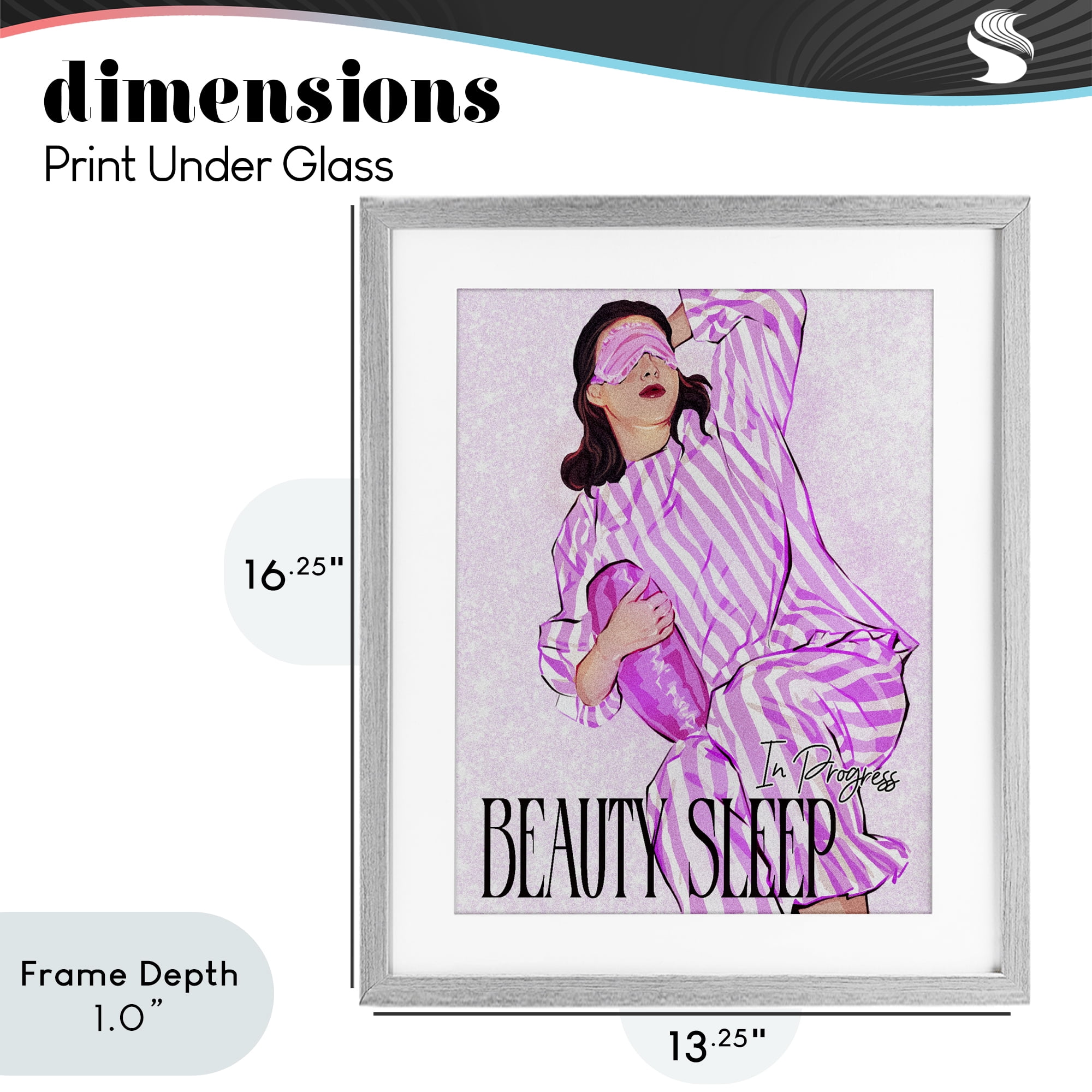 Stupell Industries Beauty Sleep In Progress Gray Framed Print Under Glass, design by Ziwei Li