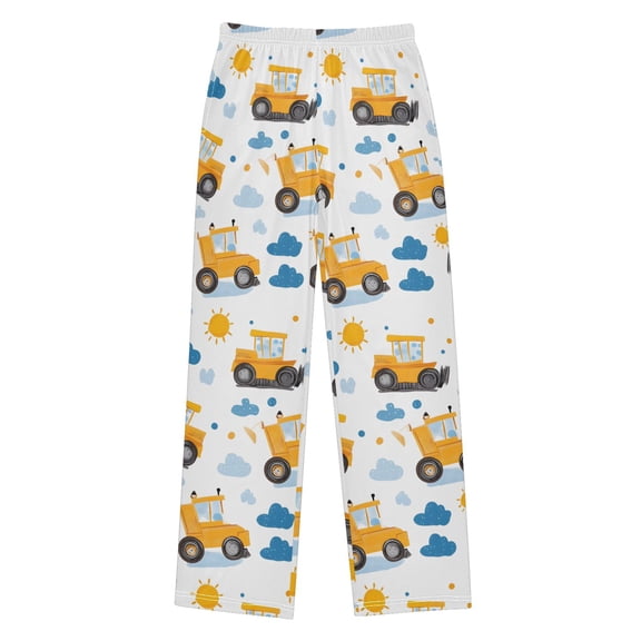 joogoo Cartoon Excavator Trucks-h5 Kids Pajama Pants Pj Bottoms Boy Girls Sleepwear Lounge L