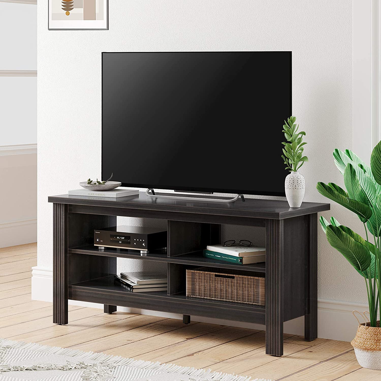 55 Inch TV Stand TV Console Table Gray Entertainment Center Media Console Table 