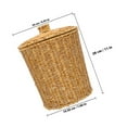 thumbnail image 2 of Phenofice Storage Basket With Lid Light Yellow Round Wicker 1Set For Laundry Room, 2 of 6