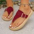 thumbnail image 6 of THDHVS Flat Sandals for Women,Sandals Women,Women's Flat Sandals Strappy Dressy Comfortable Ankle Strap Casual Summer Thong Sandals for Beach Pink 7.5, 6 of 9
