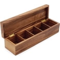 thumbnail image 1 of Rectangular Tea Box Acacia Wood, 1 of 8