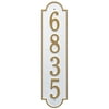 Personalized Whitehall Products Richmond Vertical Single Line Estate Plaque in White/Gold