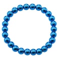 thumbnail image 4 of Blue Peacock Hematite Bracelet - 8mm Beaded Stretch Bracelet and Healing Stones, 4 of 6