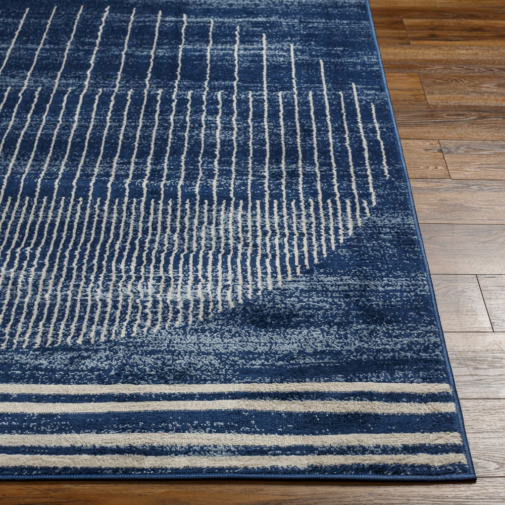 Livabliss Area Rugs for Living Room, 3x7 Floransa Modern Dark Blue Runner Rug, Bedroom Dining Room Home Decor Stain Resistant Carpet (2'7" x 7'3" Runner)