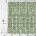 thumbnail image 2 of Boho Geometric Shower Curtain Sage Green Modern Farmhouse Tribal Retro Western Aztec Abstract Mid Century Art Fabric Bathroom Curtains Decor Set with Hook(72" WX72 H), 2 of 3