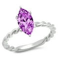 thumbnail image 7 of Solitaire Engagement Ring for Women - 2ct Simulated Alexandrite in 14K White Gold Promise Ring, 7 of 7