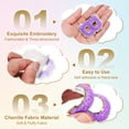 thumbnail image 3 of Uxcell 26 Paquete de Parches de Letras de Chenilla, Parches de Chenilla Autoadhesivos A-Z para DIY Ropa de Tela, Zapatos, Bolsas, Púrpura, 3 of 6