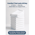thumbnail image 6 of Special Essentials Diabetic Socks for Men & Women – Non-Binding Over The Calf Extra Wide Top Cotton Neuropathy Socks (White - 4 Pairs, X-Large), 6 of 7