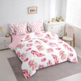 thumbnail image 2 of Homewish Watercolor Perfume Flowers 7-Piece Twin Bedding,Fashion High Heels Bedding Comforter Set,White Pink,Pink Reversible, 2 of 8