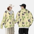 thumbnail image 4 of KLL Veste à Capuche Extérieure Protection Solaire UPF 50+ pour Hommes et Femmes Imprimé Raisins Verts et Violets Manches Longues Pêche Randonnée Performance-Medium, 4 of 7