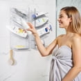 thumbnail image 2 of Clear Acrylic Shower Caddy with Suction Cups, Wall Mounted Rustproof Bathroom Organizer, No Drilling Required, Sturdy and Durable Combination Shelf, 2 of 7