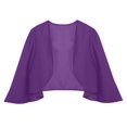 thumbnail image 6 of Vinsonshop 3/4 Sleeve Sheer Shrugs for Women Chiffon Bolero Open Front Lightweight Cropped Cardigan Top Dark Purple L, 6 of 6