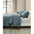thumbnail image 3 of Chezmoi Collection Teo 3-Piece Dusty Blue Queen Size Quilt Set - Diamond Stitched Lightweight Microfiber Bedspread Set Bedspread Set for All Seasons, 3 of 9