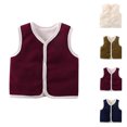 thumbnail image 3 of Gtoiithly Toddler Baby Boy Girl Vest Little Kids Sleeveless Button Down Cardigan Jacket Outerwear Casual Loose Waistcoat for Kids Red 3-6 Months, 3 of 4