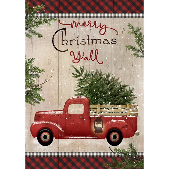 Briarwood Lane Double Sided House Flag 40x28 For Outdoor Merry Christmas Y'all For Christmas House Flag