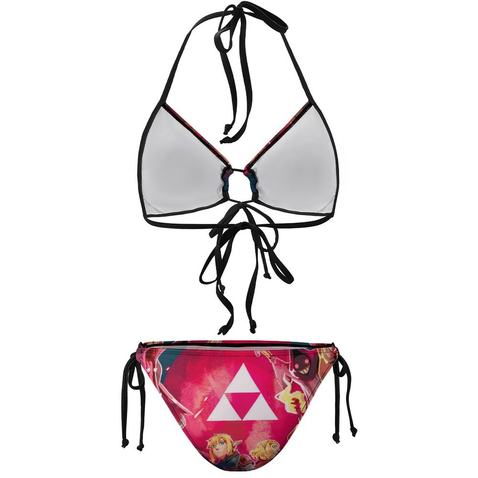 The Legend Of Zelda Women Bikini Set Sexy Two Pieces Halter String Swimsuit  Triangle Briefs Tie Side Bottom