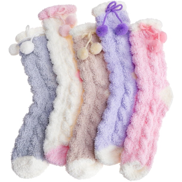 Calcetines EBMORE Fuzzy Fluffy de forro polar para invierno para mujer, 6 pares