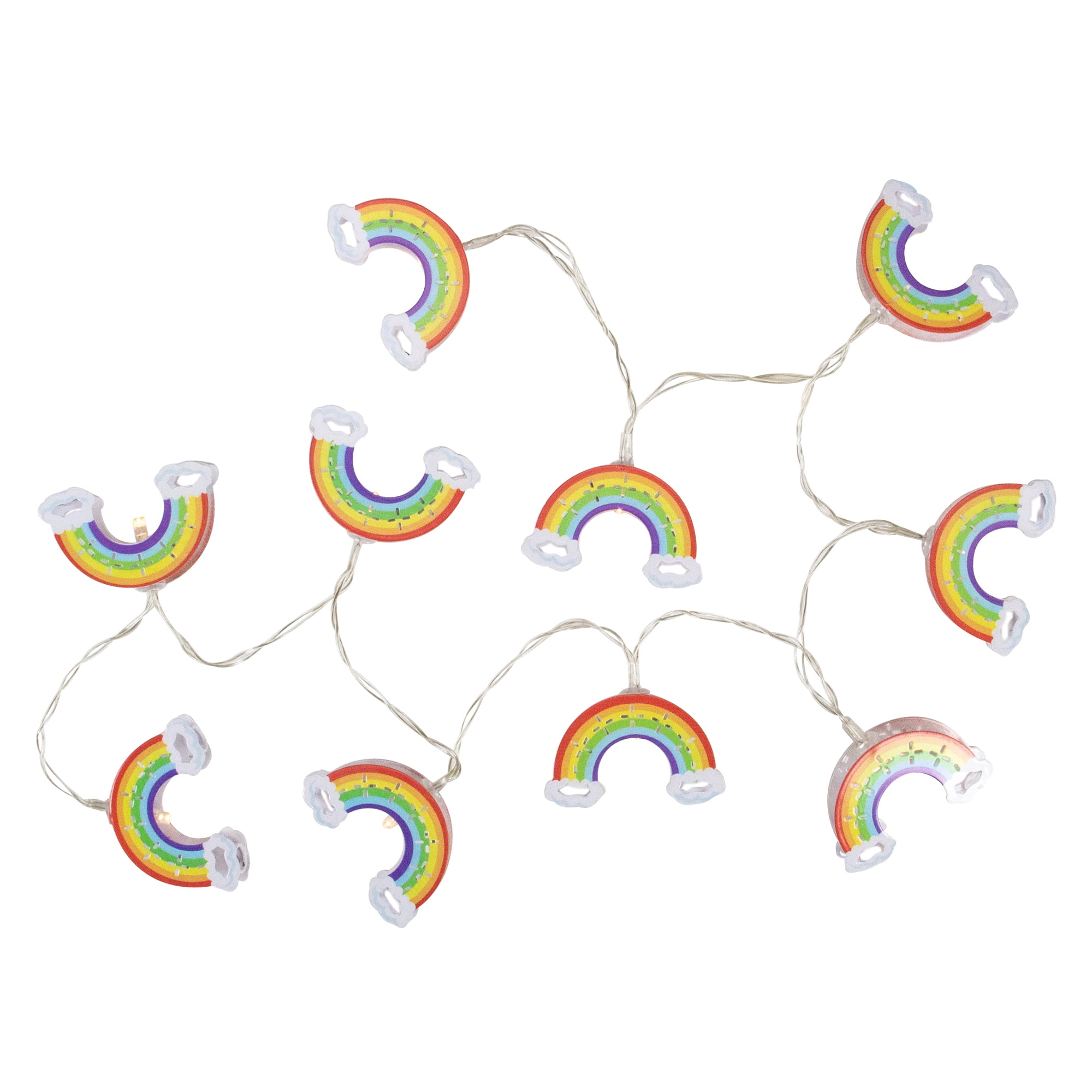 10 Count LED Warm White Rainbow Christmas Lights - 3.25- Foot Clear Wire