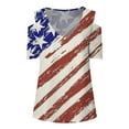 thumbnail image 3 of IROINNID 4th of July T-Shirt For Women Fashion Summer Casual Strapless Blouse Top Cold Shoulder Women Tops USA 4th Of July, 3 of 4