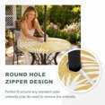 thumbnail image 4 of Round Outdoor Tablecloth with Umbrella Hole and Zipper, Palm Leaves Yellow Tablecloth with Elastic Waterproof, Summer Botanical Coastal Tropical Patio Table Covers for 31" - 35" Picnic Pool Tables, 4 of 9