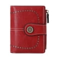 thumbnail image 1 of Esquirla Petit Portefeuille Multifonction Pliable Portefeuille Court pour Magasinage de Rue Femmes Rouge Foncé, 1 of 8