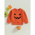 thumbnail image 2 of Liacowi Toddler Baby Girls Halloween Clothes Infant Autumn Winter Sweatshirts Long Sleeve Round Neck Pumpkin Print Pullovers Tops, 2 of 9