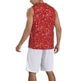 thumbnail image 2 of Naloa Red Paisley Floral Basketball Jersey Reversible Men's Mesh Athletic Sports Shirts Training Practice S-4XLMedium, 2 of 6