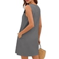 thumbnail image 4 of STETMN Women's Sleeveless Tank Dress Hollow Crewneck Solid Dresses Casual Summer Knee Length Dress, 4 of 7