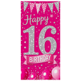 thumbnail image 3 of Pink Glittery Happy 16 Birthday Backdrop Banner Party Decoration Background for Birthday Party Celebrations Photography Props Event Decorations, 3 of 8