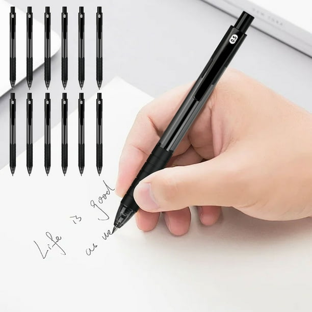 Muebles, bolígrafos de gel, 12 unidades, 0,5 mm, tinta negra, punta fina, escritura suave, para diario, toma de notas, bonitos útiles escolares de oficina, regalos para mujeres, bolígrafo neutro de pl