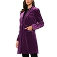 thumbnail image 4 of ABRIGO DE MUJER INSPIRE CHIC Terciopelo Solapa Doble Botonadura Manga Larga Abrigos de Invierno S Púrpura, 4 of 6