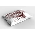 thumbnail image 2 of Ambesonne Vintage Pillow Sham, Antique Column Roman, 26" X 20", Burgundy and White, 2 of 2