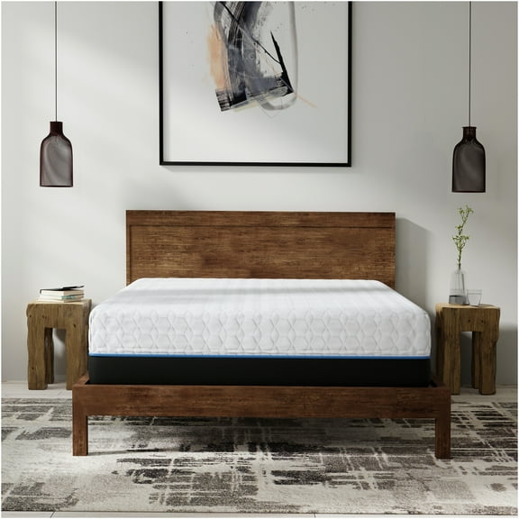 JERFIT Queen Size Mattress, 14 Inch Copper Gel Infused Memory Foam Hybrid Mattress with Cooling Cover, Medium Plush Feel, CertiPUR-US Certified