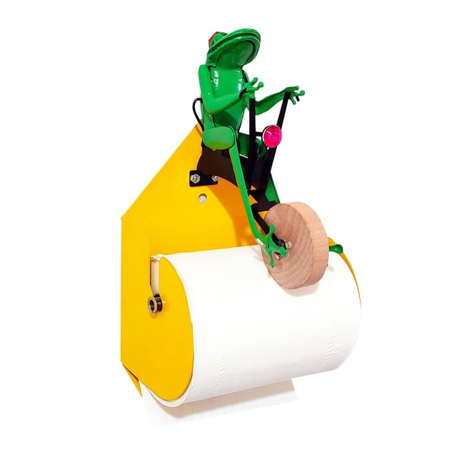 Hearth & Gear Riding Toilet Paper Holder Wall Mount Toilet Roll Holder Wooden Riding Unicycle Tissue Roll Hanger For Bathroom Toilet Kitchen Wall Towel Racks for Bathroom over Toilet Bathroom Shelves