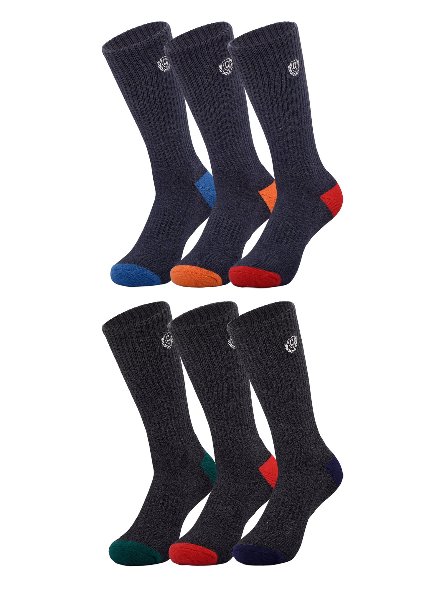 Chaps Half Cushion Crew 6-Pack Men's, Sock Size 10-13