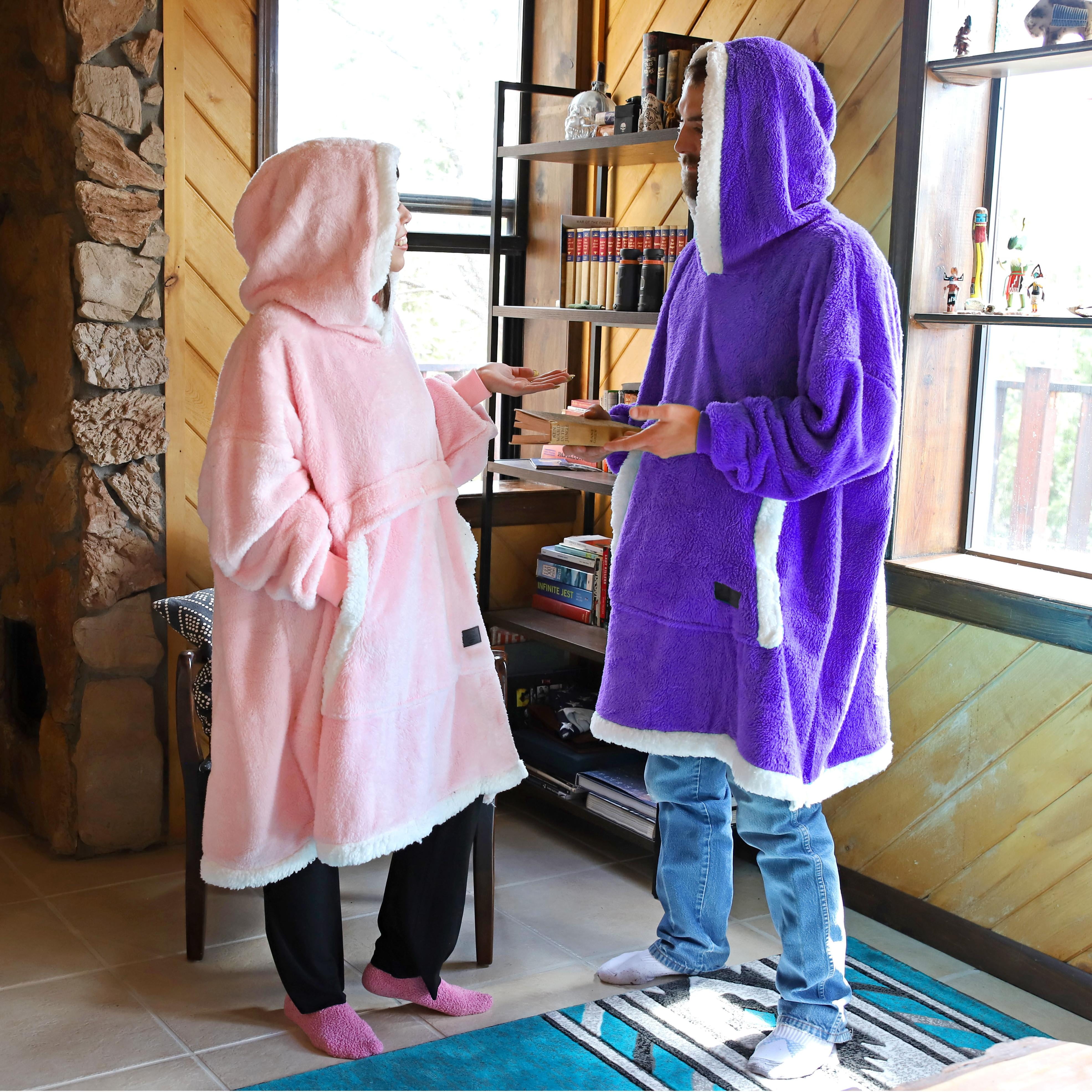 Catalonia Oversized Hoodie Blanket Sweatshirt,  Wearable Sherpa Fleece Giant Pullover for Adults Men Women Teenagers Wife Girlfriend Gift