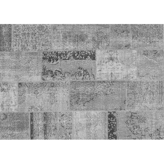 Ahgly Company Indoor Rectangle Patchwork Gray Transitional Area Rugs, 2' x 3'