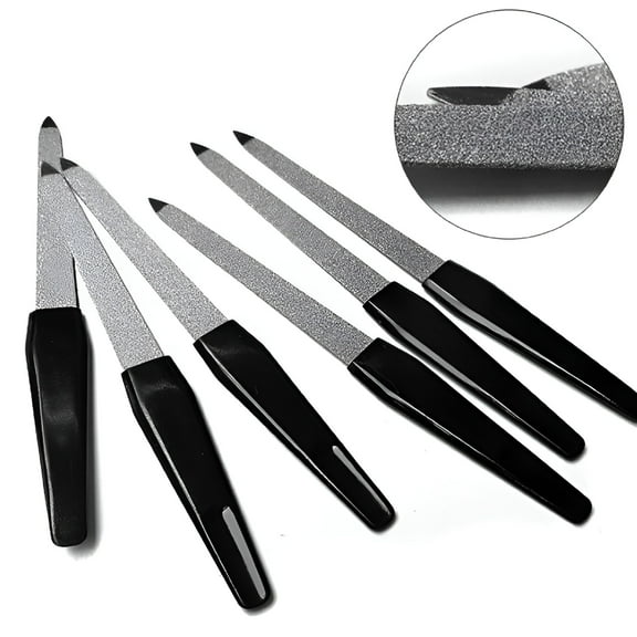 ACDANC 5Pcs Metal Double Sided Nail Files Strong Edge Manicure Pedicure Grooming Tool