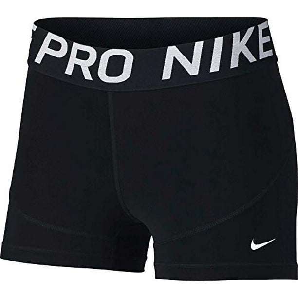 Nike Women's Pro 3 Training Shorts (Black White, Small) 