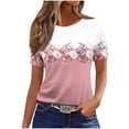 thumbnail image 1 of Atogsazn T-Shirt d'Été à Manches Courtes pour Femme, Décontracté et Chic, Col Rond, Tunique, Haut Basique, Vêtements pour Femmes, Rose, G, Mode, 1 of 4