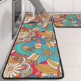 thumbnail image 2 of Kitchen Rugs Sets Of 2,Multicolor Ethnic Floral Pattern Anti Fatigue Kitchen Mat Rugs Non Slip Washable,Decorative Kitchen Floor Mats for Kitchen,Sink,Laundry,17"x47"+17"x47", 2 of 5
