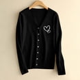 thumbnail image 2 of GUACER Long Sleeve Lightweight Sweaters for Women Trendy V-Neck Print Button-Front Knit Cardigans, 2 of 5