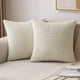 thumbnail image 1 of Nvzi Juego de 2 fundas de almohada decorativas de pana suave, estilo bohemio, a rayas, para decoración del hogar, estilo rústico, 18 x 18 pulgadas, color beige, 1 of 5