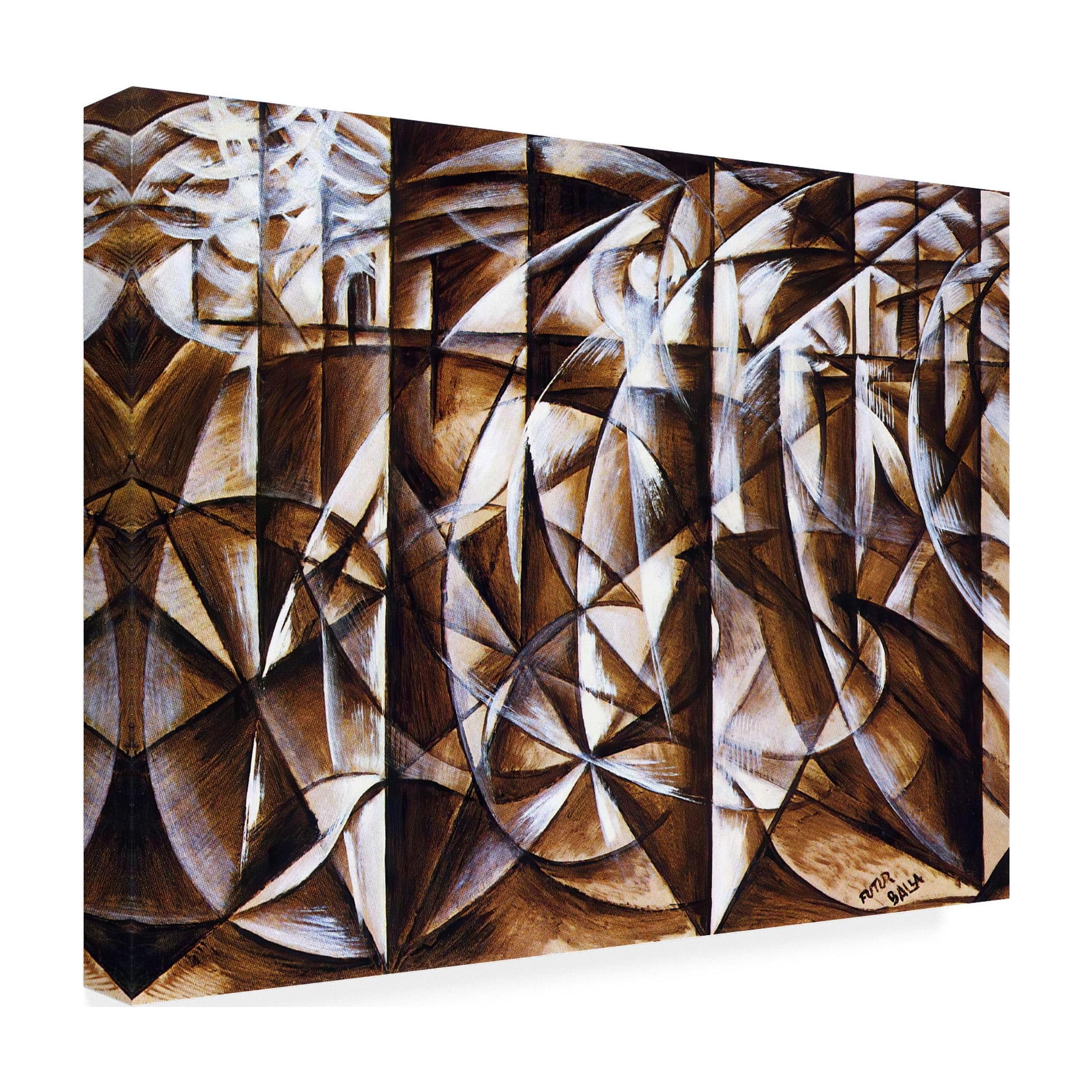 Canvas Wall Art - Vintage Lavoie 'Velocity Of Cars And Light by Giacomo Balla 1913' Wall Art for Living Room, Bedroom, or Office DÃ©cor by Trademark Fine Art - 24 x 18 Inches